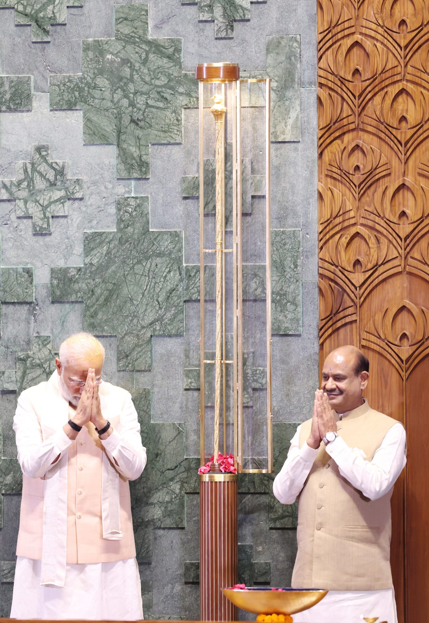 PM installs Sengol at new Parliament building, in New Delhi on May 28, 2023.