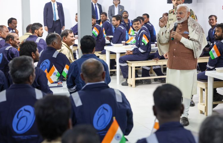 PM Modi Visits Labour Camp in Kuwait, Interacts with Indian Workers