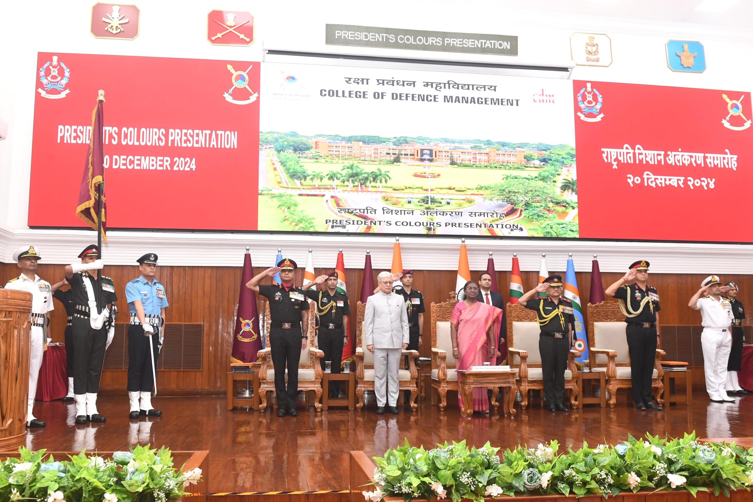 President Murmu Presents Colours to College of Defence Management, Secunderabad