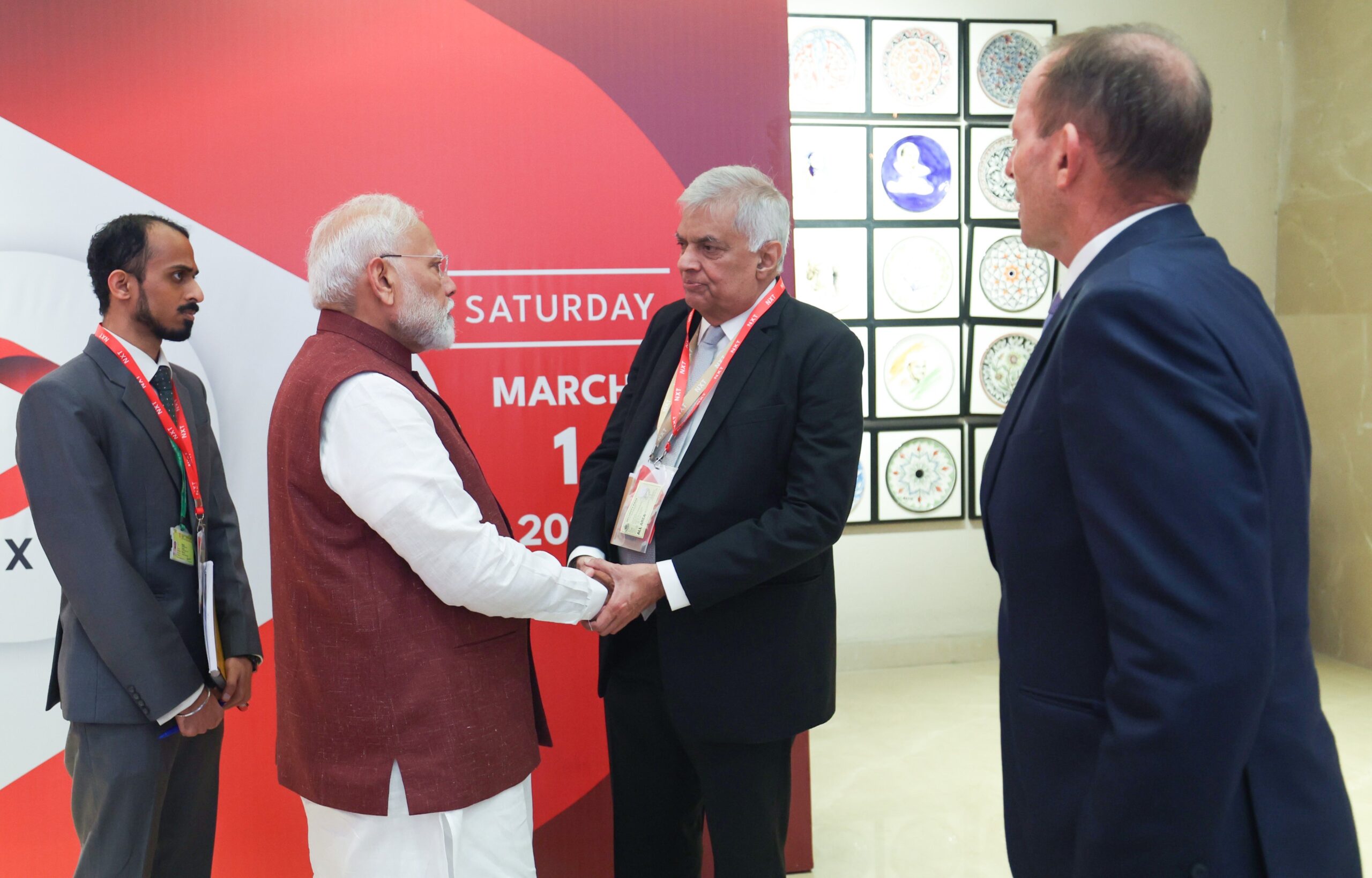 PM Modi Meets Former Australian PM Abbott, Ex-Sri Lankan President Wickremesinghe
