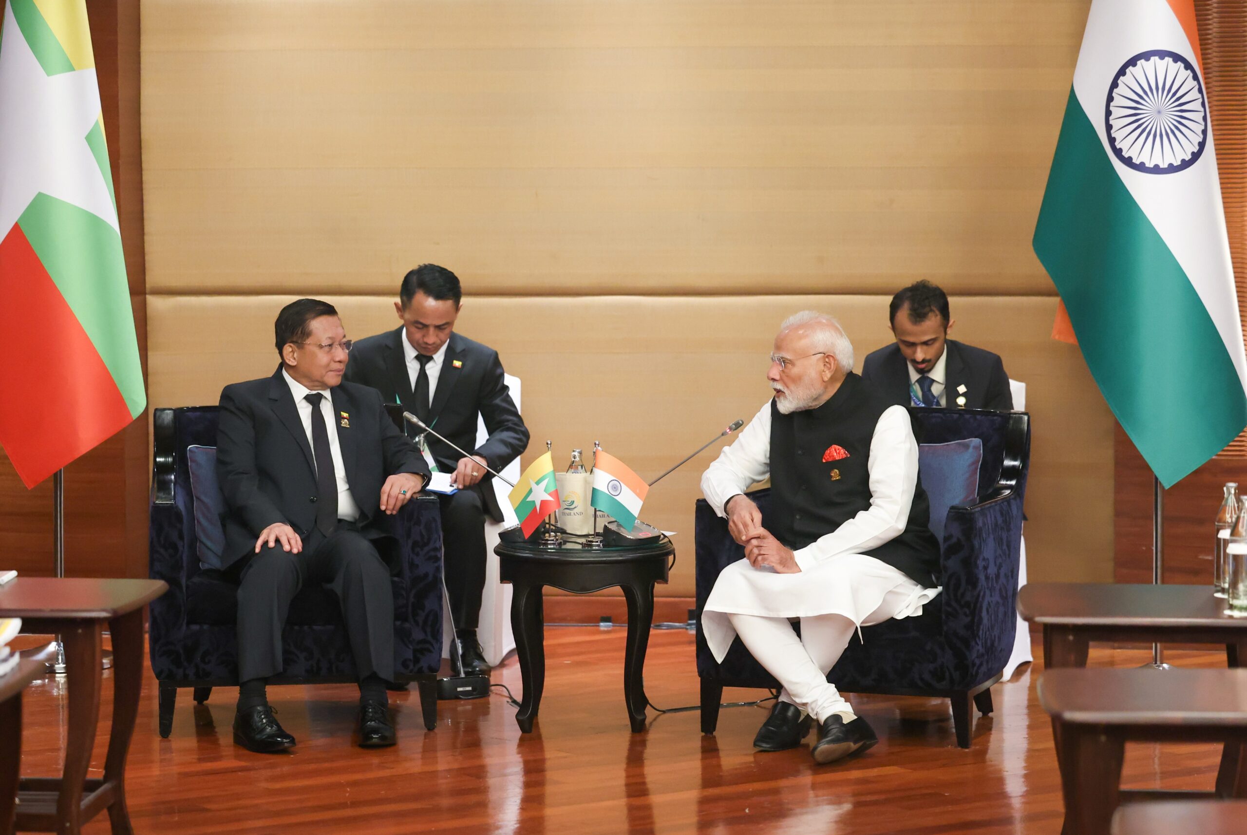 PM Modi Meets Myanmar’s Senior General Min Aung Hlaing at BIMSTEC Summit