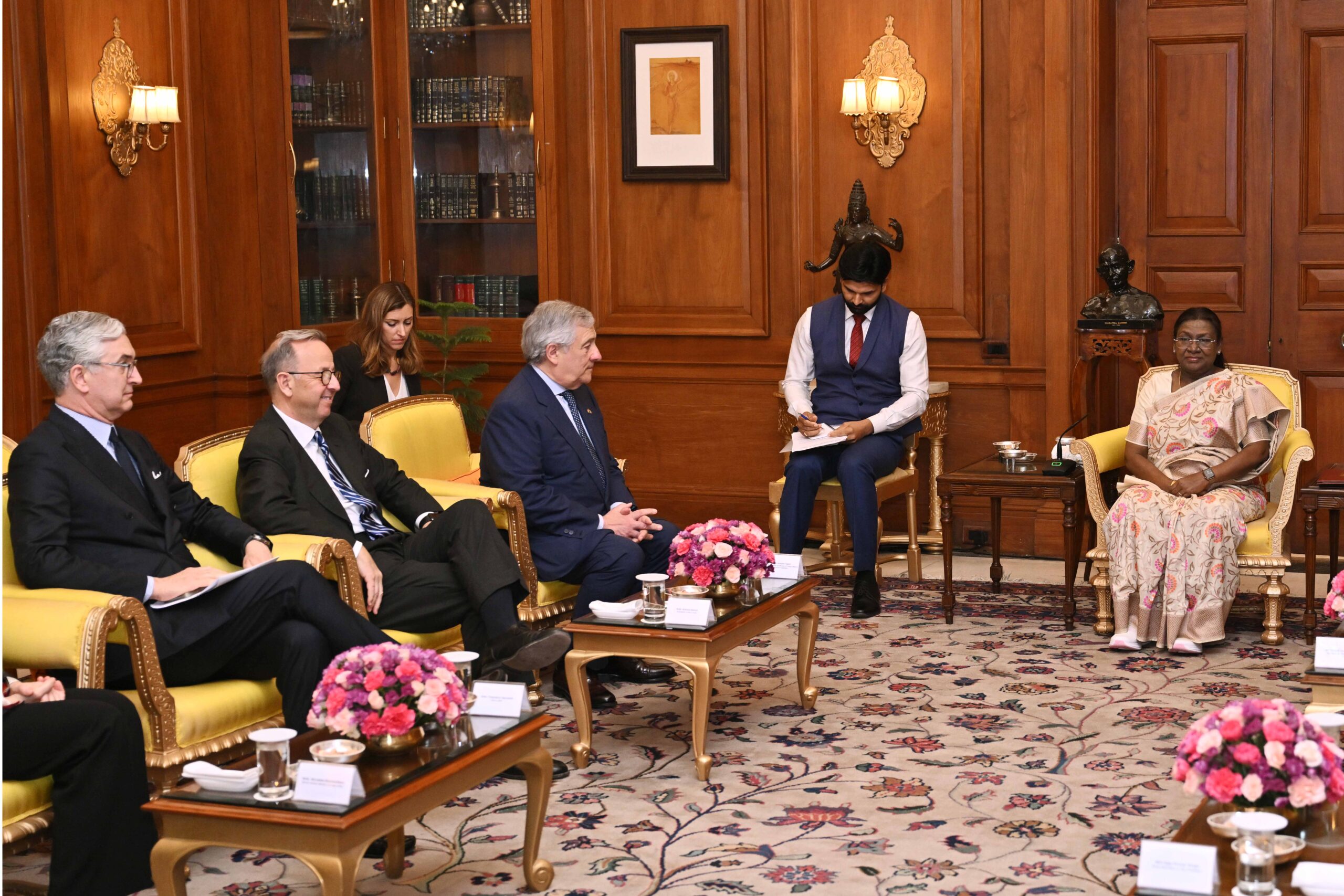 President Murmu Hosts Italian Deputy PM Antonio Tajani at Rashtrapati Bhavan