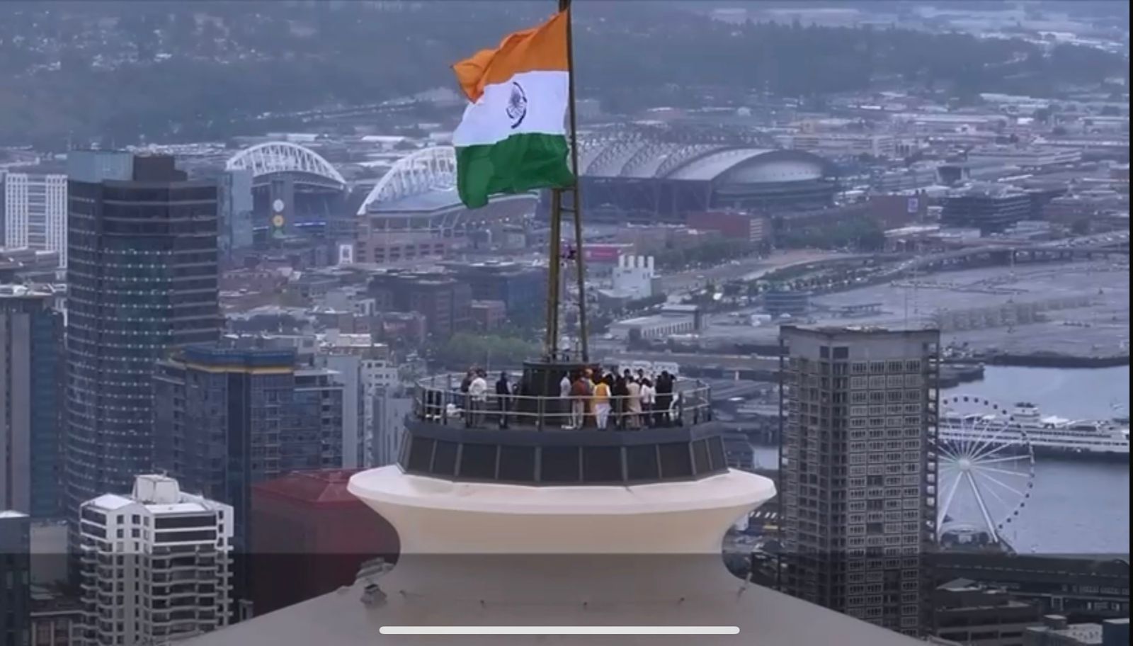 Indian Tricolor Flies Atop Seattle's Space Needle for First Time