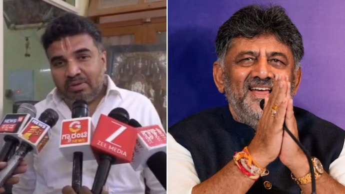 after dk shivakumar congress mla ranganath defends rss anthem says song has nothing wrong 254038723