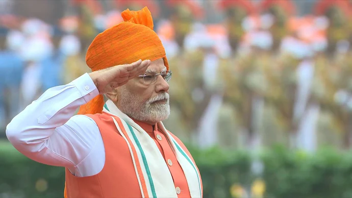 pm modi during the 79th independence day celebrations photo xbjp4india 151548882